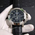 High Quality Replica Panerai Watches Luminor Daylight 44mm Black Dial Black Leather Strap